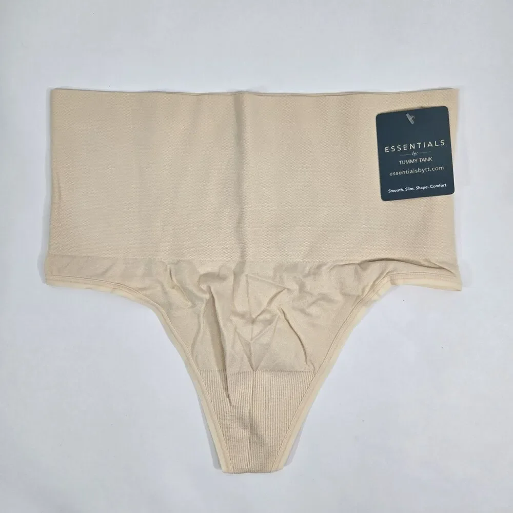 Essentials by Tummy Tank Size M/L Nude‎ Nylon Seamless Thong Panty TT5-037 NWT